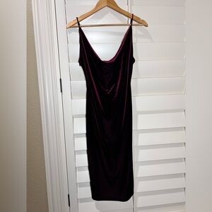 Lulus Burgundy Velvet Dress